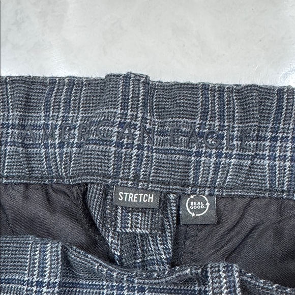 American Eagle Outfitters Dark Plaid Wide Leg Stretch Trousers Size 6 Regular - Picture 7 of 9